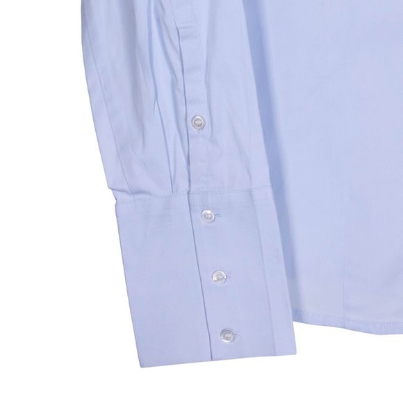 Express Women's Blouse Button Up Blue Stretch Long Sleeve Dress Shirt Top Size 8 - Picture 8 of 8